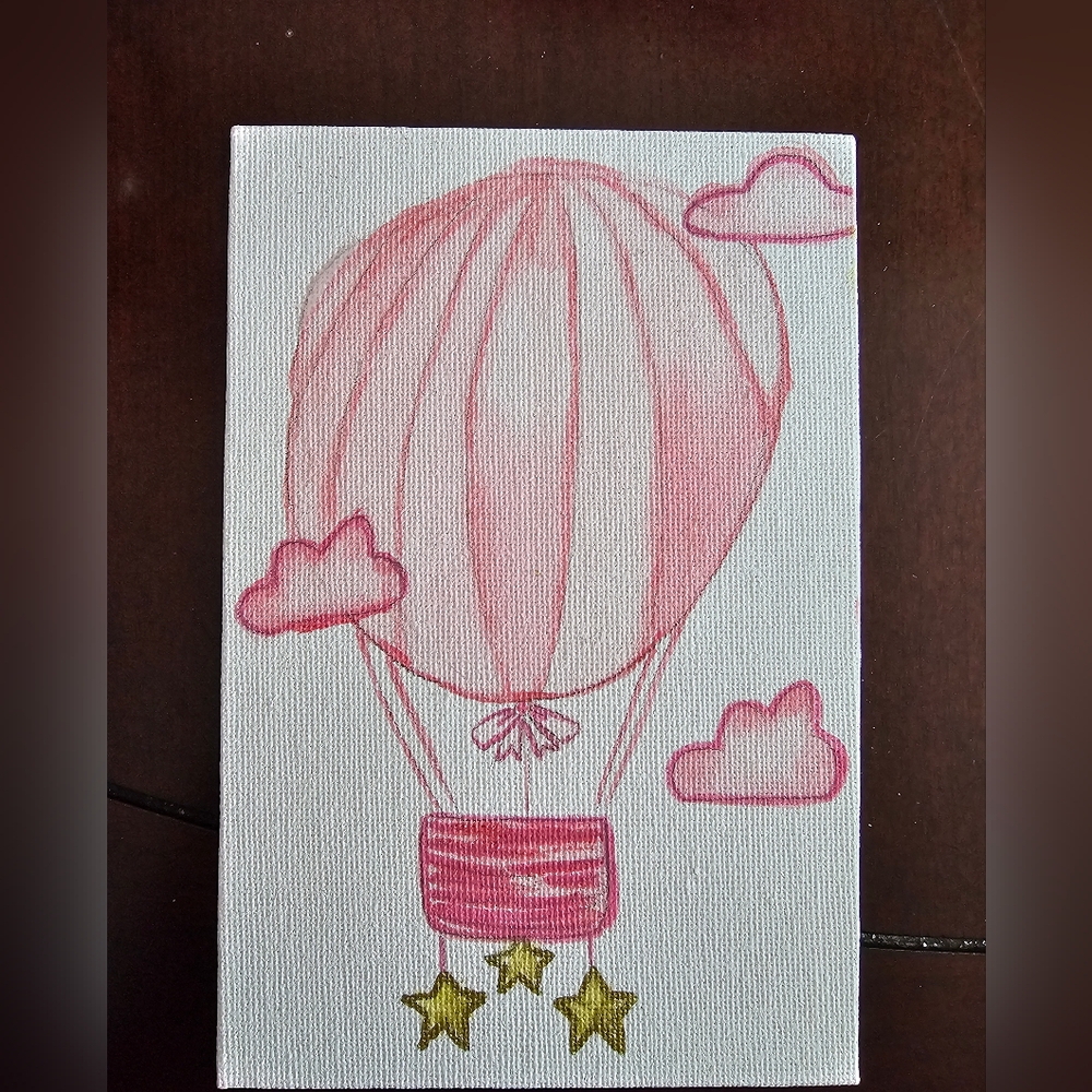 Pink Hot Air Balloon Painting